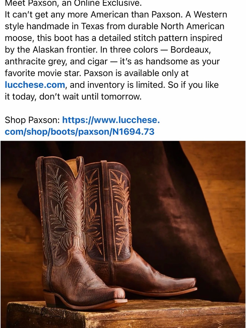RARE Lucchese Paxson Moose Leather Boots Mens size 14D - Picture 3 of 10